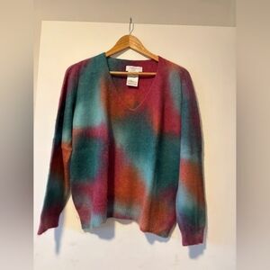 Multicolor V-Neck Women's Sweater